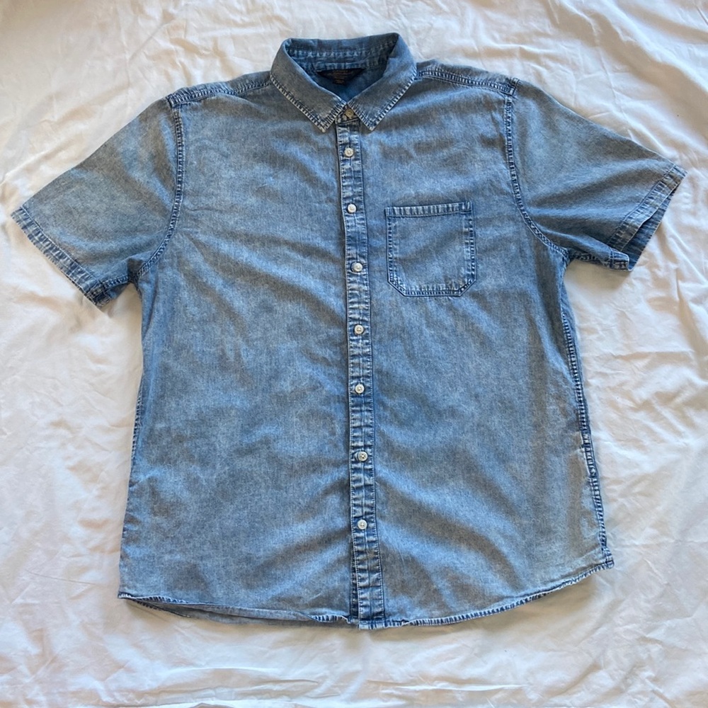 Mens short sleeve jean shirt
